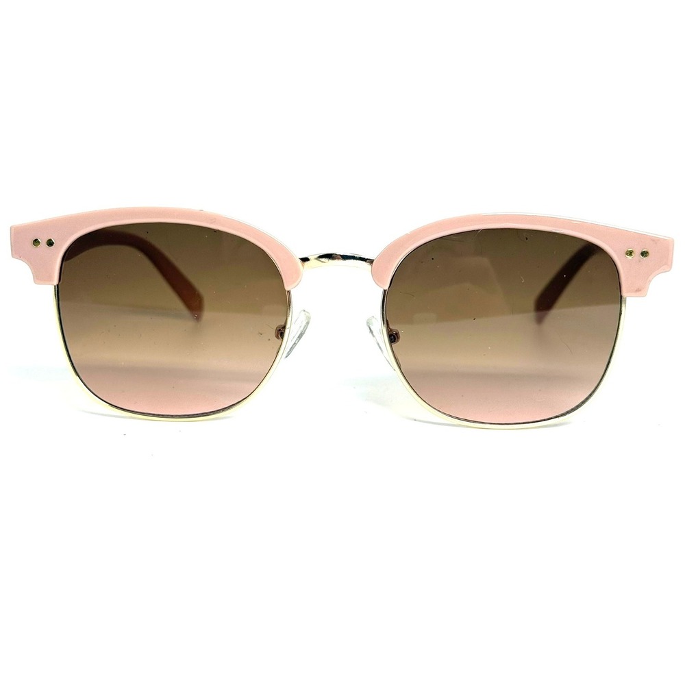 Pink Browline Sunglasses Gold Trim Recycled Plastic 090-01-2886